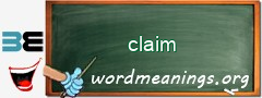 WordMeaning blackboard for claim